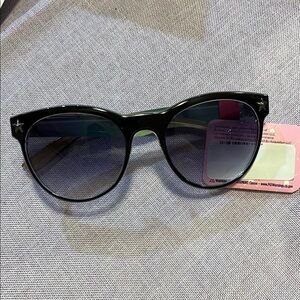 Betsey Johnson Black Star-Studded Sunglasses